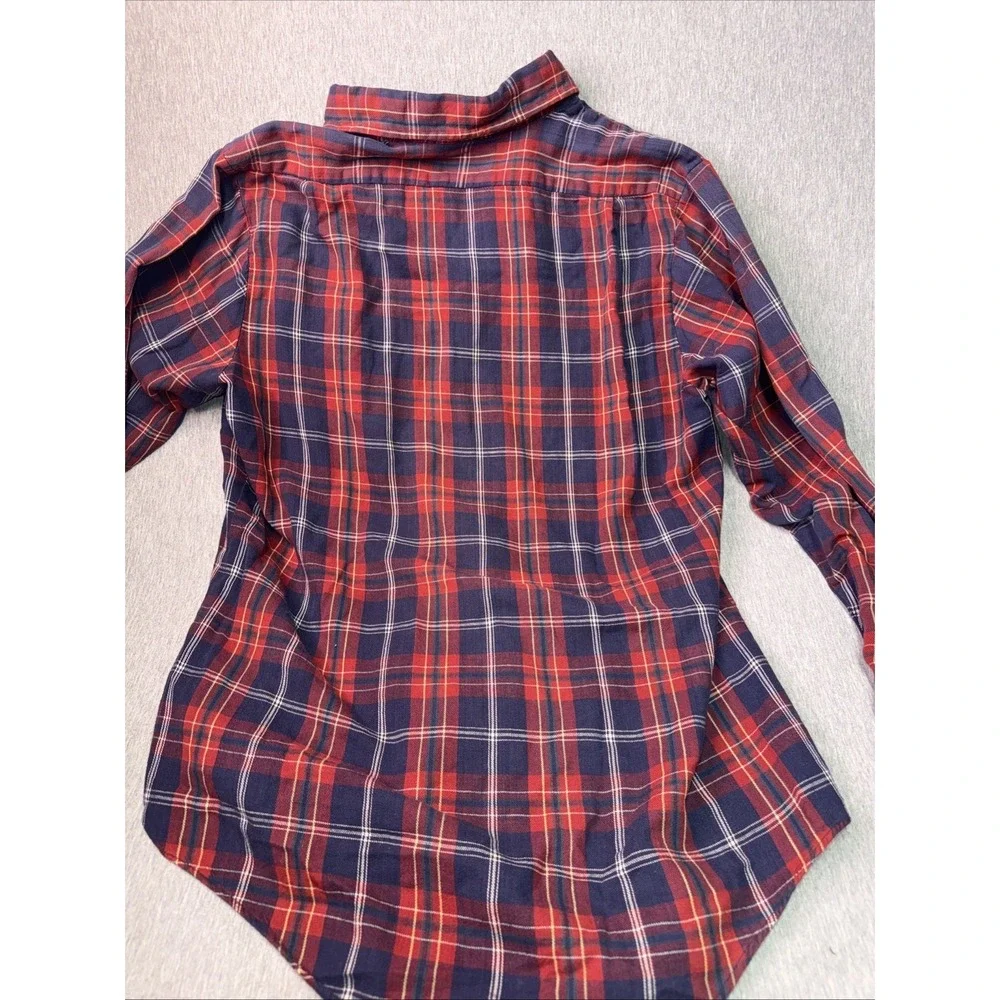 Levi's Men's Tailored Fit Plaid Flannel Shirt Red Blue Long Sleeve Button Up